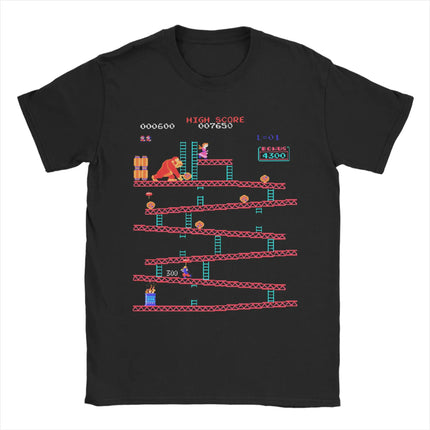 Funny Donkey Kong Video Games Tshirts Men's O-neck Short Sleeve Tops  Cotton Summer TopsTops