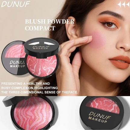 3 Color Blush Palette Waterproof Lightweight Breathable Long Lasting Smooth Baked Powder Blusher Correcting Foundation 60g