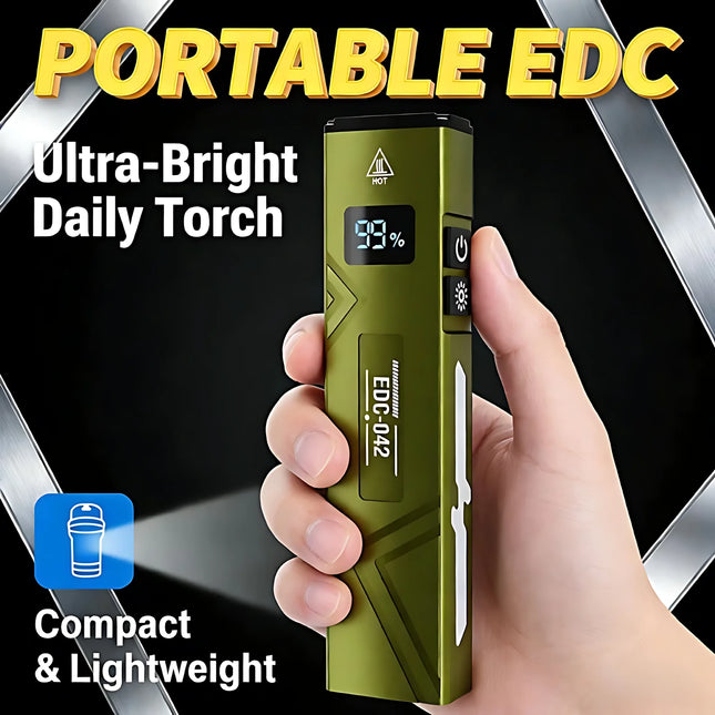30W Dual-Light EDC Flashlight with UV 395nm, Type-C Rechargeable, Magnetic Base, IPX5 Waterproof, Multi-Mode Work Light for Camping & Outdoor