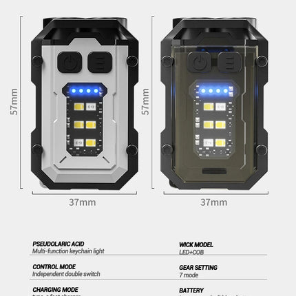 Mini COB LED Flashlight Rechargeable Portable EDC Torch USB C Pocket Lantern Flood Work Light with Clip Magnet For Emergency