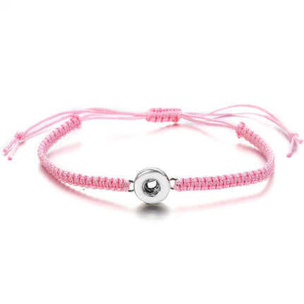 Fashion Colorful manual Rope snap bracelets 15cm adjustable kids fit 12mm snap buttons wholesale key chainSE0145