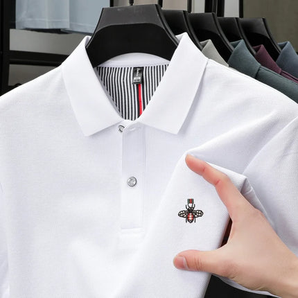 100% cotton men's high-end embroidere short sleeved polo shirt summer fashion casual collar T-shirt high-quality comfortable top