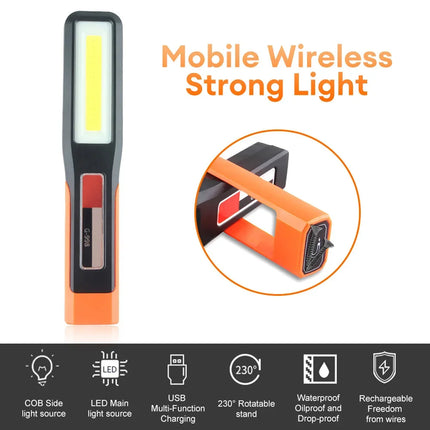 Powerful LED Work Light with Magnet lighting Flashlight Car Garage Mechanic Lamp USB Charging COB Emergency Light Warning Light