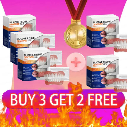 1pcs Complete Set of Silicone Dentures for Filling Gaps Between Deformed Teeth, Enhancing A Beautiful Smile Simple Easy To Use