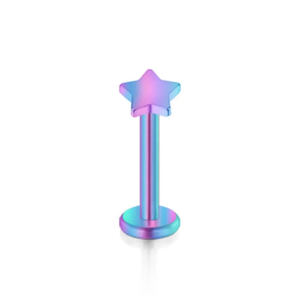 1PC Steel Inernally Thread Labret Stud Rings Piercing Star Heart Shape Ear Cartilage Tragus Orelha Stud Helix Piercing Jewelry