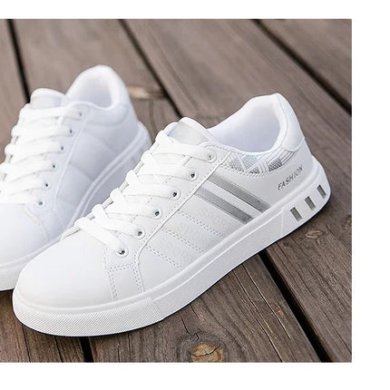 2024 Men's Casual Sneakers New Fashion Lace-up White Shoes Student Comfort Sports Plus Size Vulcanized Shoes Zapatillas De Hombre