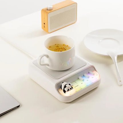 25W Electric Mug Warmer Cup Heater with 4 Gear Temperature Control Hot Plate Coaster Heating for Milk Coffee with Ambient Light