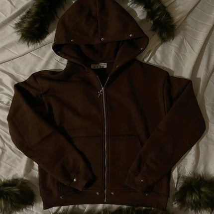 2026 New Arrival Women Faux Fur Trim Zip Up Hoodie Heather Grey Oversized Loose Fit Y2K Streetwear Casual Daily Wear