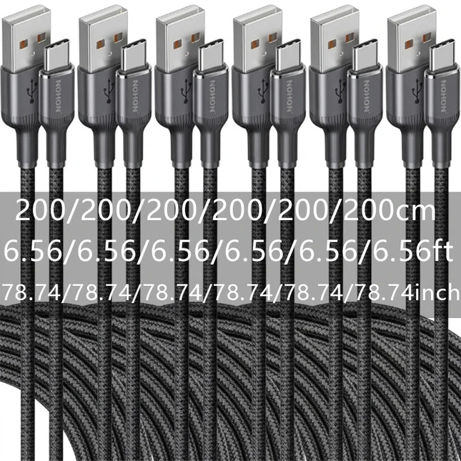 NOHON Braiding USB to Type C Cable for iPad Oneplus USB-C Charger Data Cord for iPhone 17 16 Xiaomi Samsung Fast Charging Wire