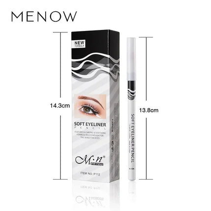 12PCS/Set White Matte Eyeliner Pencil Highlighter Silkworm Pencil 3-IN-1 Non-Smudging Longlasting Waterproof Eye Makeup