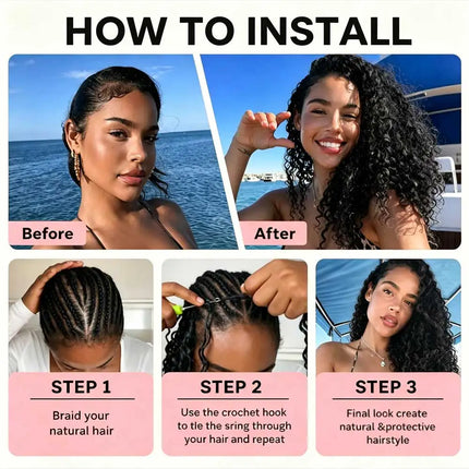 Feather Crochet Hair Pre-Separated 18Inch Synthetic Deep Wave Crochet Hair Miracle Knots Crochet Hair Extensions for Black Women