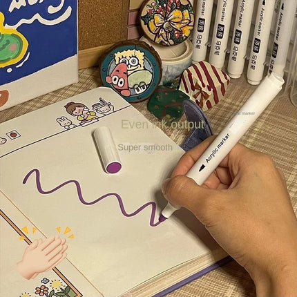12-80 Colors Acrylic Paint Art Marker Pen DIY Hand Drawn Painting Drawing For Card Ceramic Stone Mug Glass Fabric Clothes Shoes