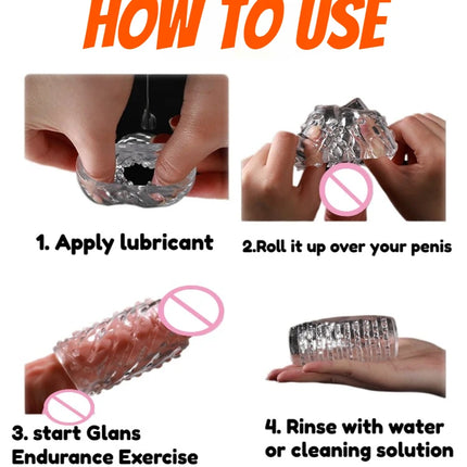 Male Masturbator Glans Exercise Sucking Pocket Pussy Transparent 9cm Masturbation Cup Penile Massager Sex Toys for Men Blowjob