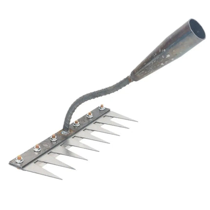 Stainless Steel Weeding Rake Tool For Efficient Garden Weed Removal Multi-Tine Weed Puller Tool For Labor-Saving Weeding