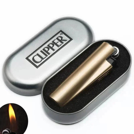Clipper Portable Grinding Wheel Flint Inflatable Lighter Metal Smokeless Butane Gas Smoking Ignition Tool Accessories Box