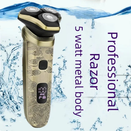 Men's Electric Shaver Professional Shaver with 3-Blade Cutting System Reciprocating Waterproof Shaver USB Charging Beard Trimmer