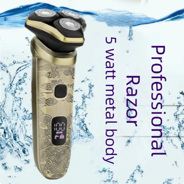 Men's Electric Shaver Professional Shaver with 3-Blade Cutting System Reciprocating Waterproof Shaver USB Charging Beard Trimmer