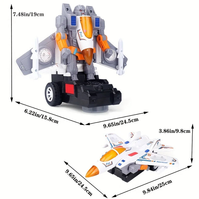 2 in 1 Transformed Tank Robot Toy with Music & Lights Electric Universal Driving Car Fighter Birthday Halloween Gift for Boys