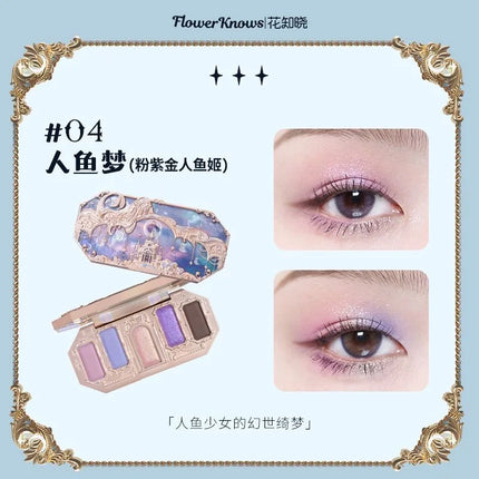 Flower Knows New Moonlight Mermaid Series 5 Colors Eyeshadow Palette 10g