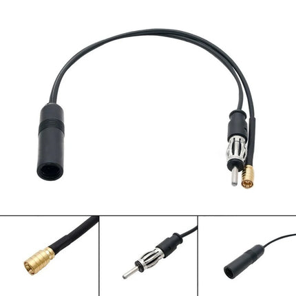 DAB & FM / AM Car Radio Aerial Active Antenna SMB DIN Splitter Adapter Cable Car Radio Active Antenna Auto Parts