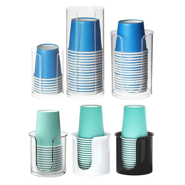 Acrylic Disposable Paper Cups Holder Cosmetic Cotton Storage Rack Bathroom Mouthwash Cup Dispenser Makeup Table Organizer