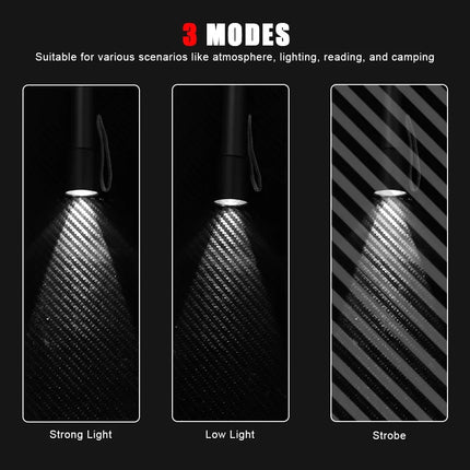 Mini Flashlight USB Rechargeable Aluminum Alloy Flashlight Super Bright LED Bead Adjustable Focus Long-range Portable Flashlight