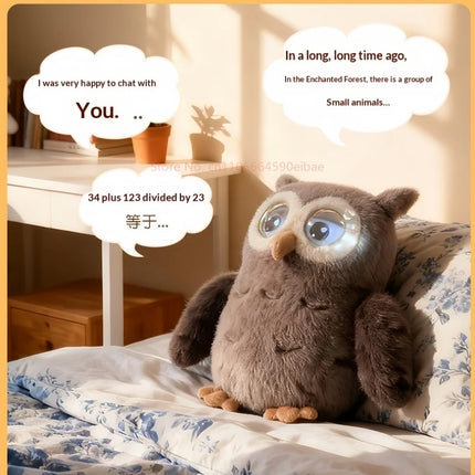 New 100%Genuine Ai Intelligent Toy Overseas Edition Voice Conversation Owl Double Eyed Emotions Wifi Interaction Accompany Doll