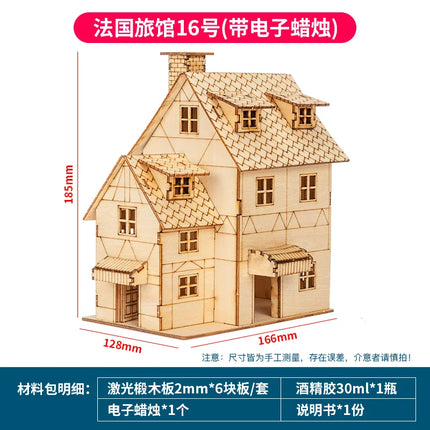 1:50 Scale Miniature Building Prefabricated House Wooden Cabin DIY Assembly Model Kit Wooden Constructor Architecture Material