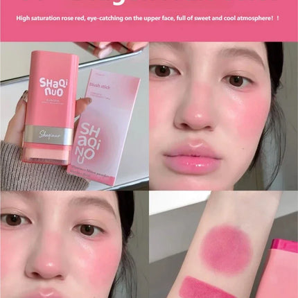 1pcs Multi Use Blush Cream Cushion Stick Natural Nude Makeup Lip Cheek Tint Portable Long Lasting Hydrating Cosmetic Makeup