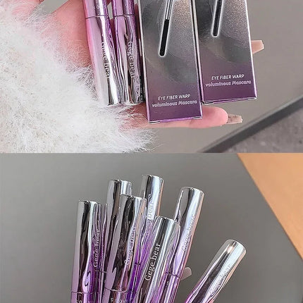 Silk Fiber Lashes Mascara with Metal Brush Head Long Lasting Curling Eyelash Extensions 4D Quick Dry Lengthening Eye Makeup Tool