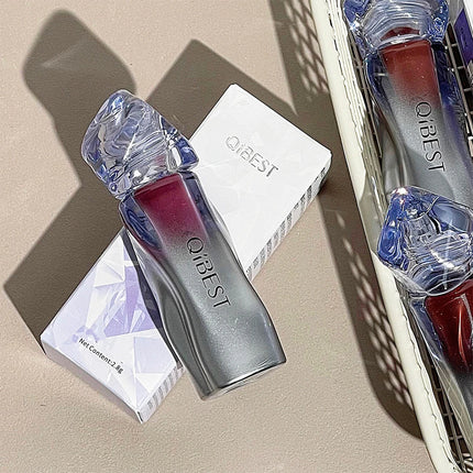 QIBEST Matte Velvet Liquid Lipstick Natural Long-Lasting Highly Pigmented Lip Mud Portable Finish Universal Lip Gloss Makeup