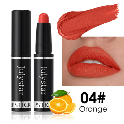 Julystar Nude Brown Matte Lipstick Pen Waterproof Lasting Non-Stick Cup Velvet Fruit Lipstick Lip Tint Pencil Makeup Lip Stain