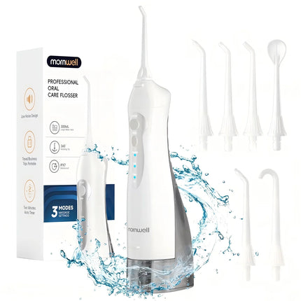 Mornwell Water Flosser Teeth Picks 6 Jets 3 Modes Portable Cordless D52 Water Floss For Teeth Cleaner IPX7 Waterproof Oral Picks
