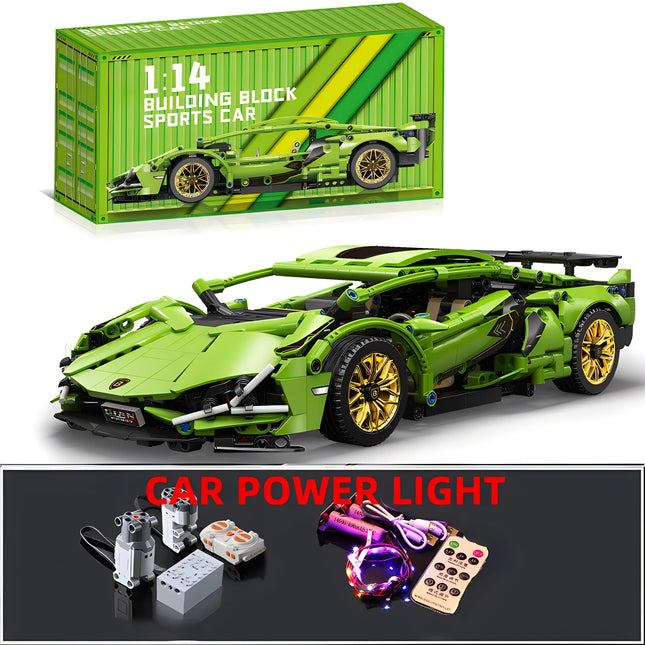 Technical Racing Sport Car Model Building Blocks technic adults 1:14 DIY Supercar Brick Puzzle Toys Kid Adult Gift（1314+granule）
