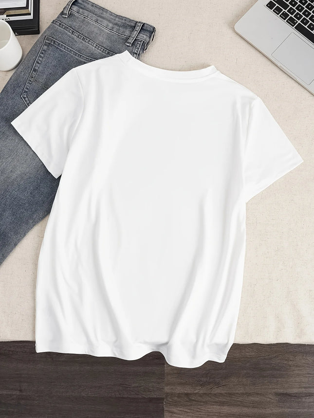 Butterfly Print Summer Women's Casual Crew Neck Short Sleeve T-Shirt Regular Fit Comfortable for Women Daily Wear Clothing