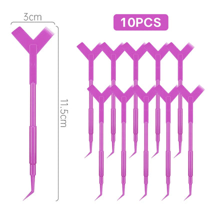 10/30/50PCS  Y Shape Eyelash Makeup Brushes Eyelash Extension Supplies Lash Accessories Reuseable Plastic Eyelash Perming Brush