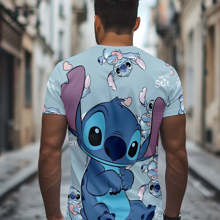 Disney Lilo & Stitch 3D Print T-shirt Men Women Casual Short Sleeve Crew Neck Summer Tee