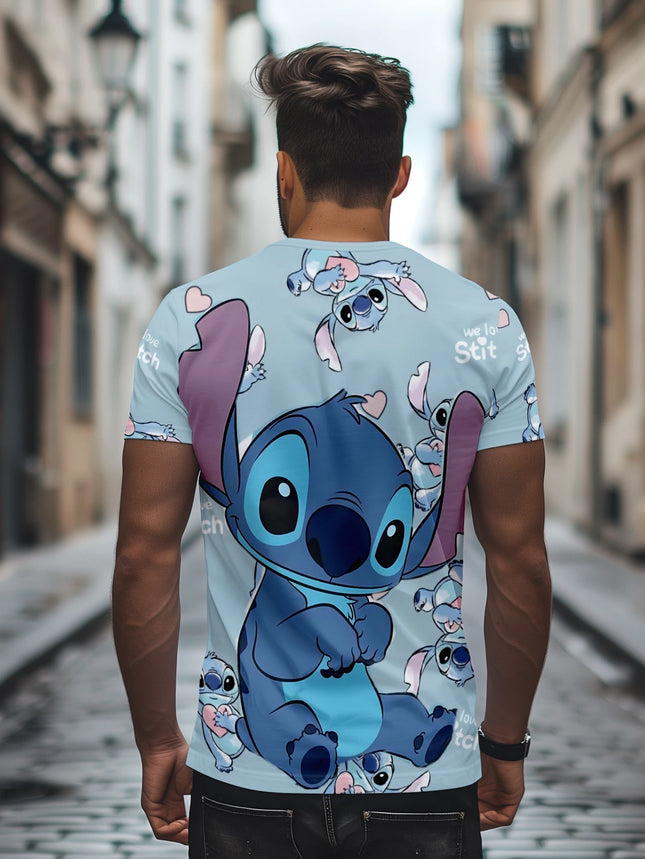 Disney Lilo & Stitch 3D Print T-shirt Men Women Casual Short Sleeve Crew Neck Summer Tee