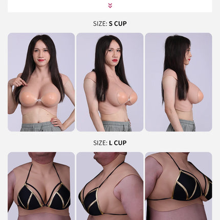 EYUNG 7/9th Boobs Plus Size Breast Cosplay Fake breasts K Cup Crossdressing Silicone Breastplate Fake Meme Crossdresser 50-110kg