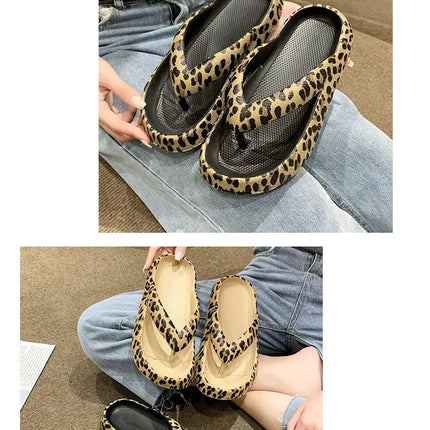 2025 Women Plaid Thong Flip Flops Summer Thick Platform Slides Ladies Non Slip Clip Toe Slippers Soft Casual Outdoor Beach Shoes
