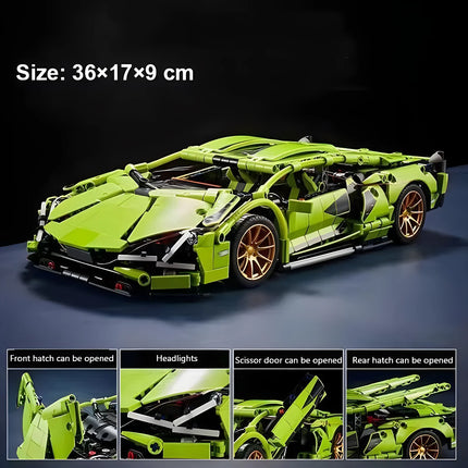 Technical Racing Sport Car Model Building Blocks technic adults 1:14 DIY Supercar Brick Puzzle Toys Kid Adult Gift（1314+granule）