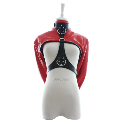 Thierry Adult Sex Game Fetish Straitjacket Bondage Restraint Jacket Long Sleeves Breast Exposed Tops Sex Toys For Women