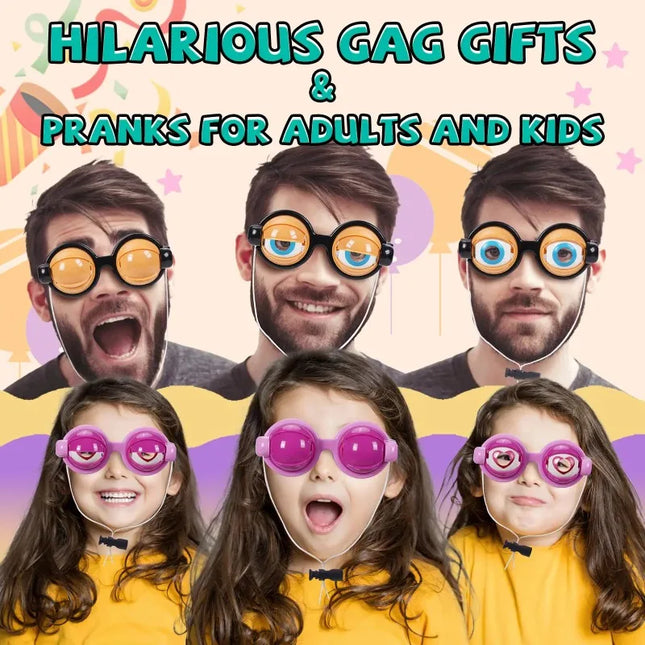 1Pairs Halloween Crazy Eyes Kids Funny Glasses Toy Novelty Creative Gag Prop Eyewear for Party Costume Joke Accessory