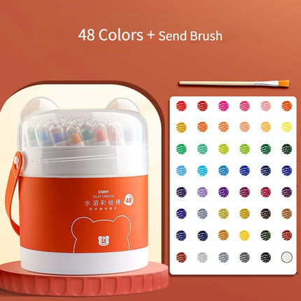 12/24/36/48 Color Children's Crayon Oil Painting Stick Portable Barrel Not Dirty Hands Safe Washable Colorful Stick Art Supplies