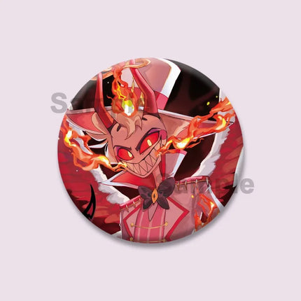 Lucifer Alastor Duckies Soft Button Pins DIY Round Snap-in Brooches Backpack Shirt Accessories  Customize Cartoon Cosplay Badge