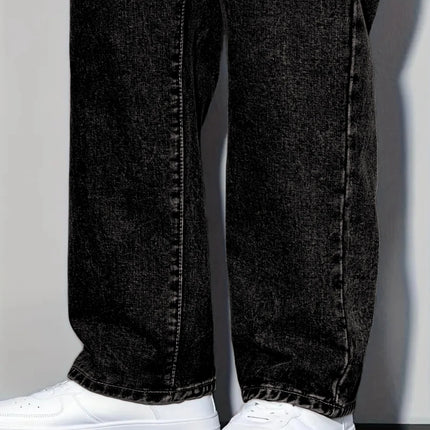 Men's Loose-fit Straight-leg Jeans  Durable and Washable Men's Denim Trousers for Men  Perfect Gift for Boyfriends and Husbands