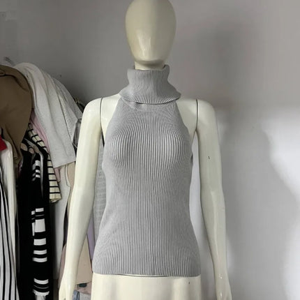 Trendix Hollow Out Sweater Sets For Women 2025 Fall New Long Sleeve Knitwear Shawl Suits Sexy Backless Knit Tank Top 2 Piece Set