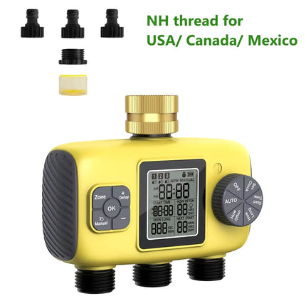 Insoma 3-Outlet Automatic Water Timer Garden Irrigation Watering System Independent Control Sprinkler Programmer Tools