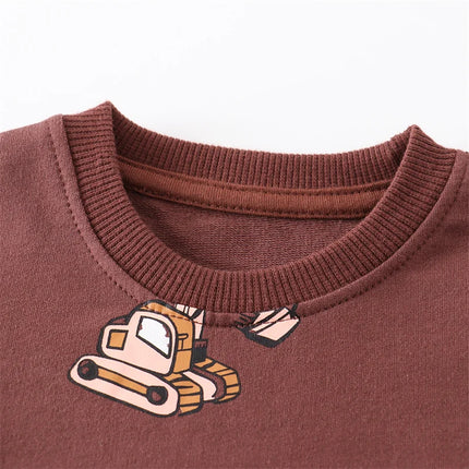 Jumping Meters 2-7T New Arrival Boys Girls Sweatshirts Autumn Spring Kids Clothes Cars Print Hot Selling Shirts Tops Baby