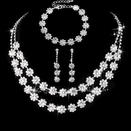 Fashionable geometric circular simple luxury style necklace earrings bracelet jewelry set party holiday daily wear
